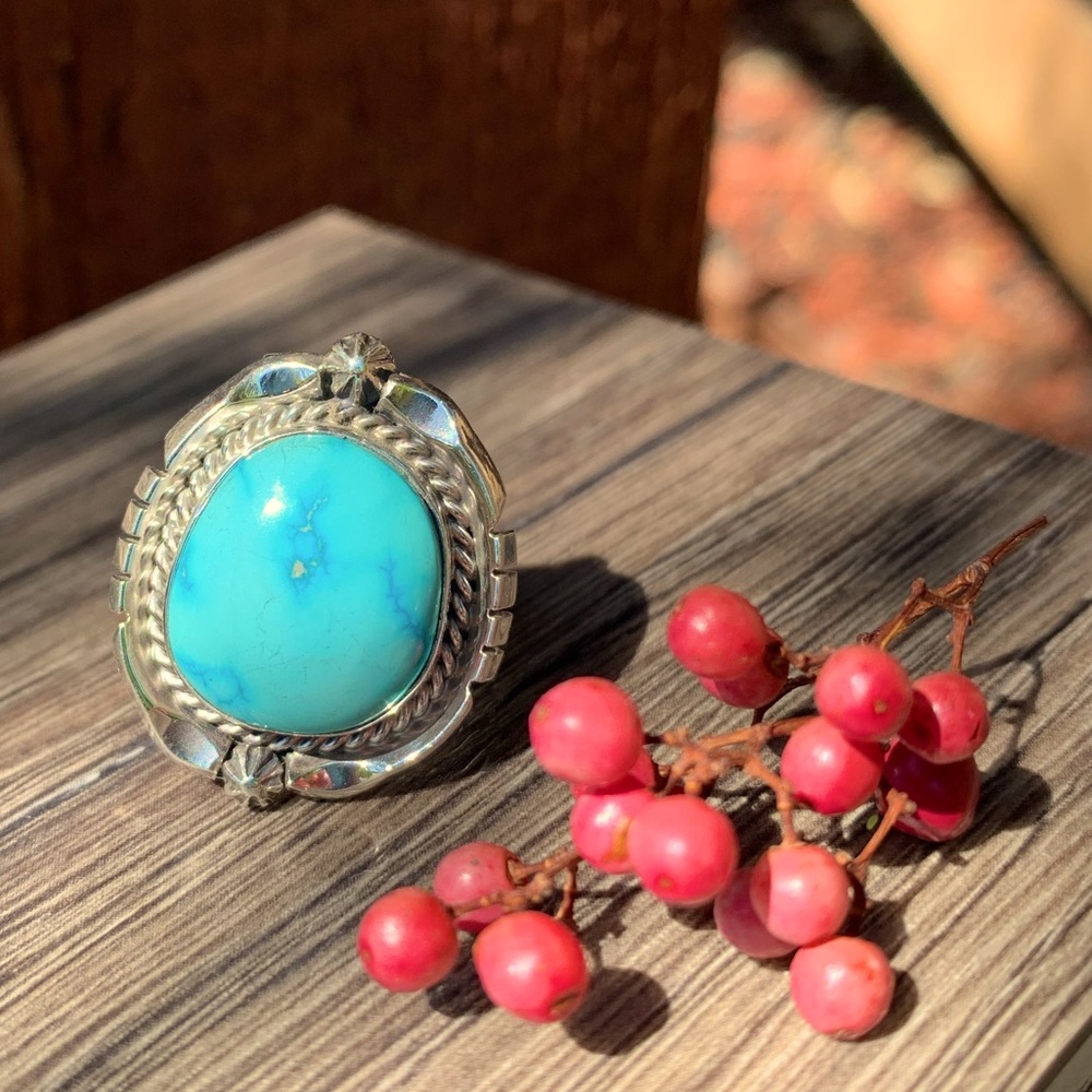 Native American Navajo Turquoise Ring - Picture 3 of 11